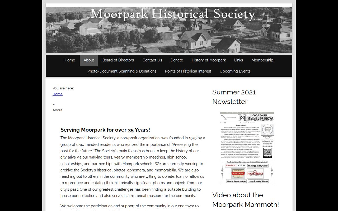 Moorpark city directory historical society collections