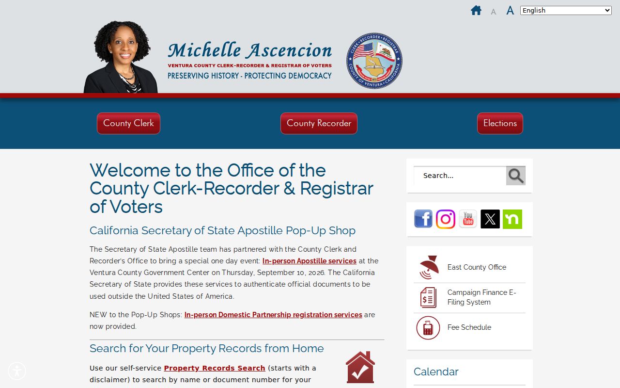 Moorpark residents directory Ventura County Clerk-Recorder portal