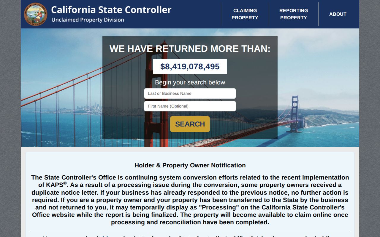 Moorpark neighbors California unclaimed property search