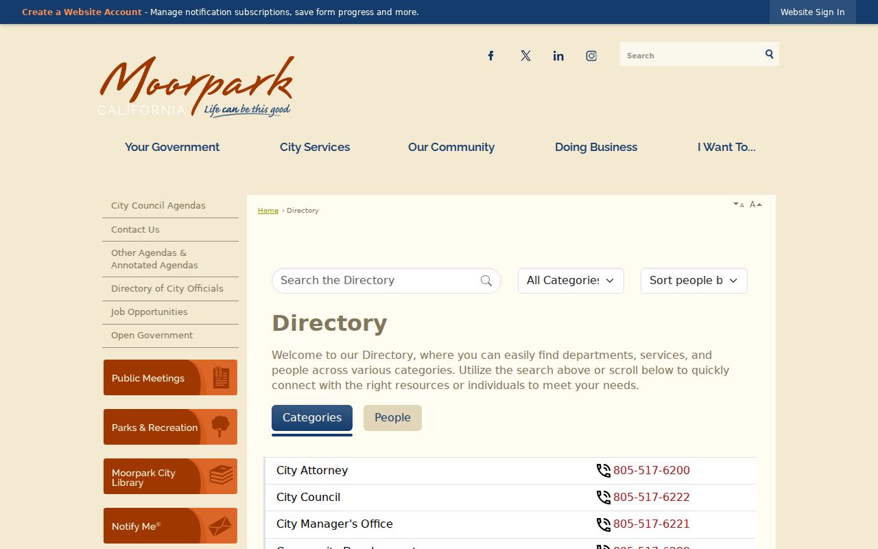 Moorpark neighbors Moorpark staff directory contacts