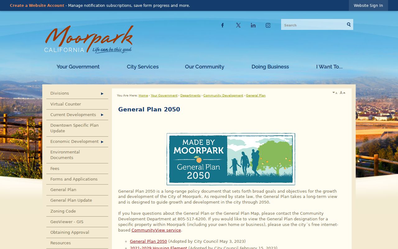 Moorpark street directory Moorpark City GIS planning map